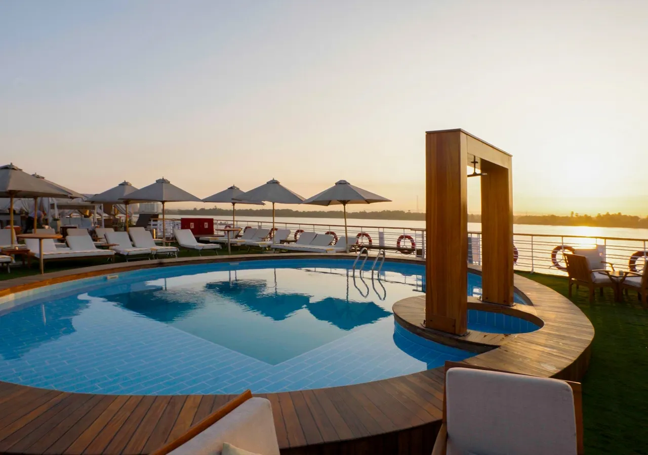 Sun deck of the Farah Nile Cruise Nile cruise